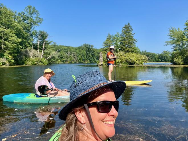 All three of us on the water