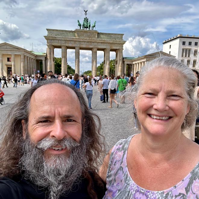 Karen and Greg at Brandenburg gate